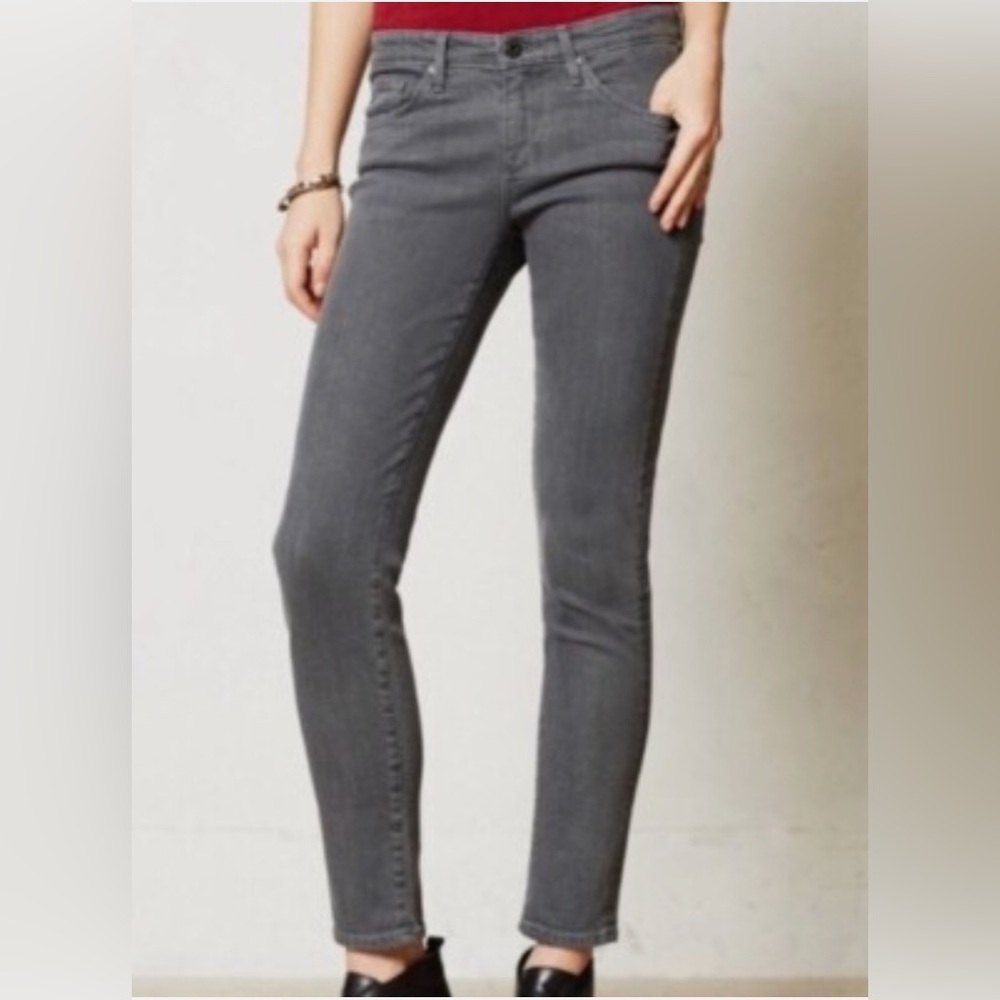 AG Adriano Goldschmied Stevie Slim‎ Straight Ankle Jeans Faded Grey Size 25 R